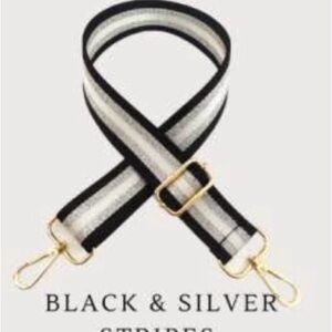 Black and Silver Striped Bag Strap